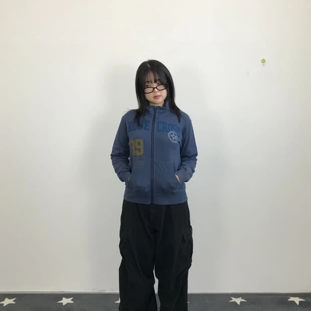 Blue Cross Logo Zip Sweatshirt Navy