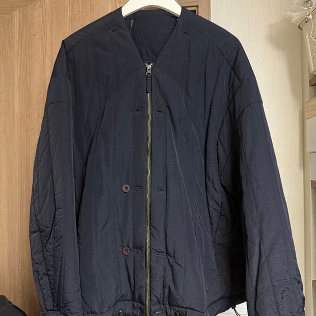 폴리테루 퀼티드 가디건 다크네이비 4