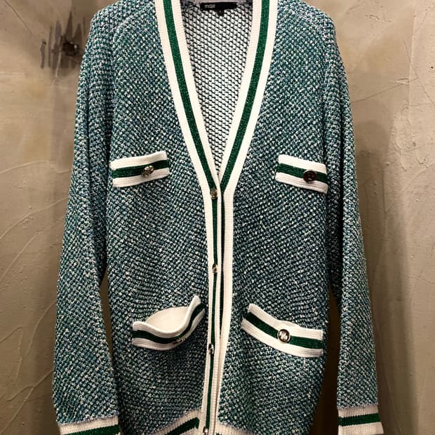 마쥬 그린 글리터 트위즈 가디건 55~66
