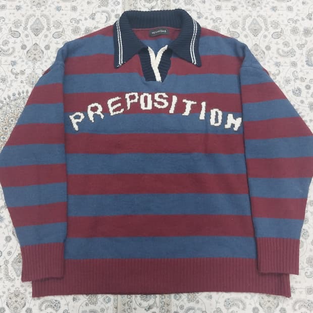 헥사곤6 스트라이프 카라 니트 F (110-115)