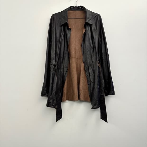 Suede & leather reversible stitch jacket