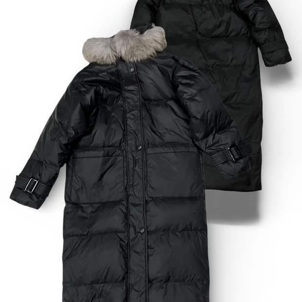 JULL-LOG 줄로그 퍼후드 롱 패딩 F