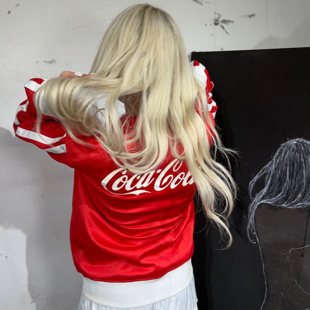 코카콜라 갸루 집업 져지 