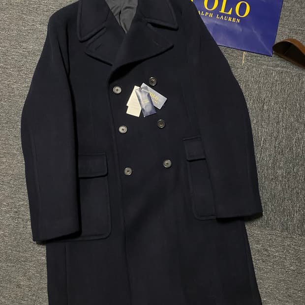[급처!] 신형 폴로 더블브레스티드 울 블랜드 롱랭스 코트