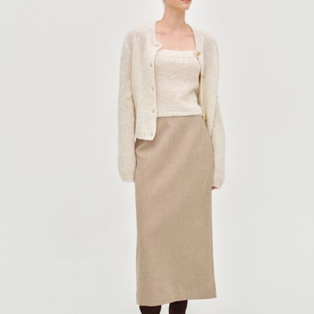 시에 Sie 베안 클래식 스커트 블랙 S + 로웰 슬림 라운드 벨트