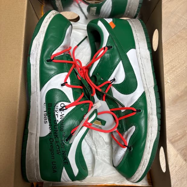 오프화이트 나이키 덩크 그린 290