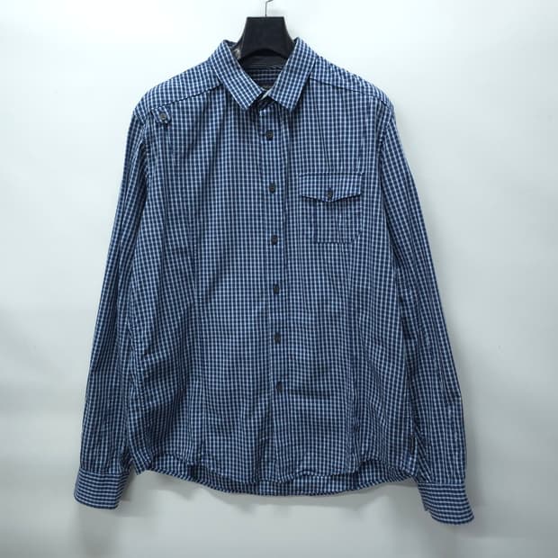 캘빈클라인 진 견장 디테일 블루 체크 셔츠 (105~110)