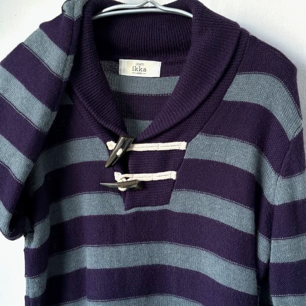 Design pattern shawl collar knit P/O