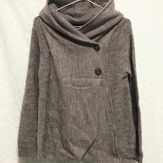 빈티지 니혼진 너드 버튼 후드 가디건