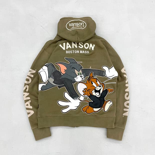 밴슨 X 톰과제리 자수 후드집업 카키