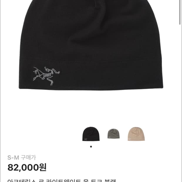 아크테릭스 로 라이트웨이트 울 토크 비니 S-M