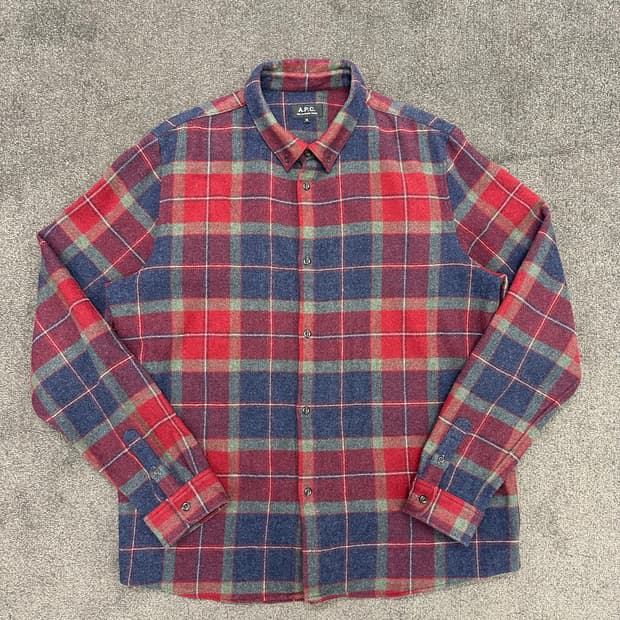 A.P.C. 남성 체크 셔츠 XL