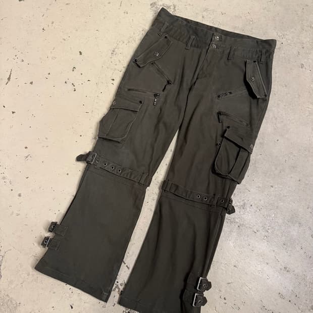 Semantic Design 더블웨이스트 벨티드 포인트 카고팬츠