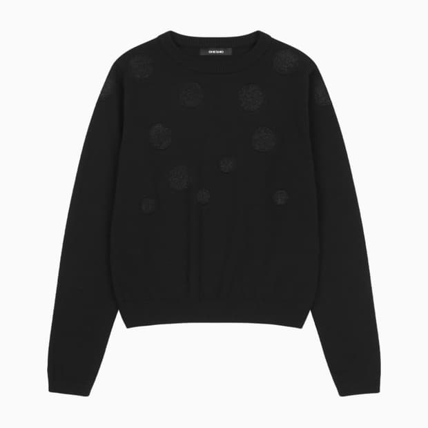 오헤시오 DOT GLITTER KNIT, BLACK