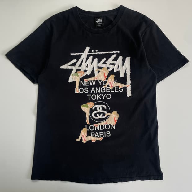 Stussy 스투시 90‘s 월드투어 핀업걸 반팔티