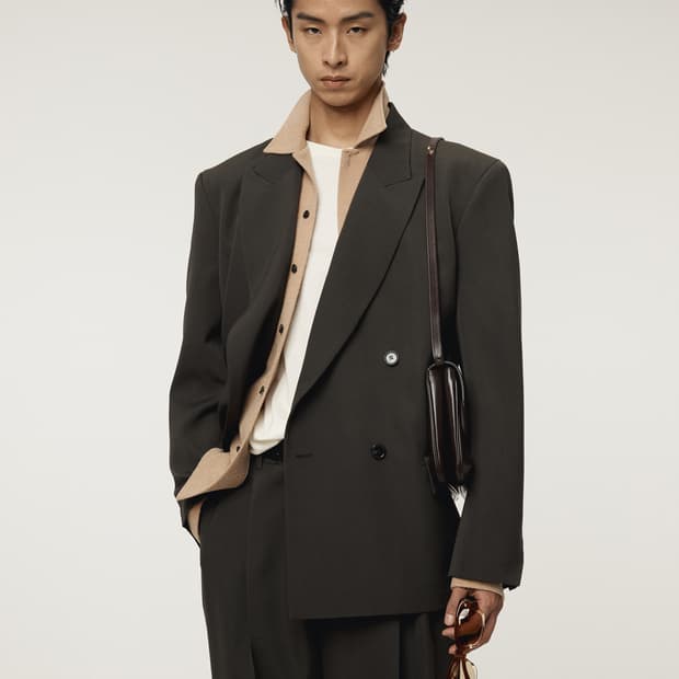 렉토 25FW 스티렌 더블 브레스티드 수트 자켓 차콜 그레이
