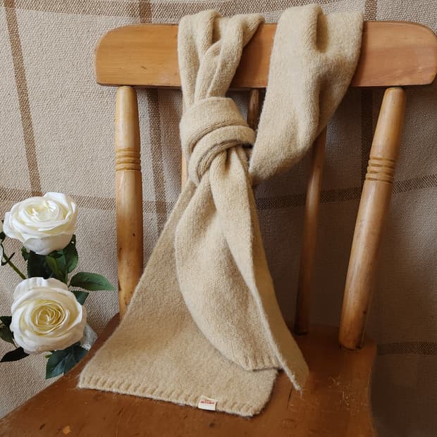 더 어텀 화이트 베이지 울 머플러 목도리 빈티지 머플러