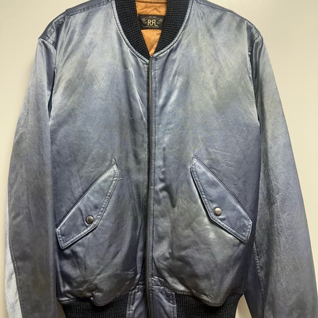 RRL 26SS 임브로이더 새틴 플라이트 재킷 S