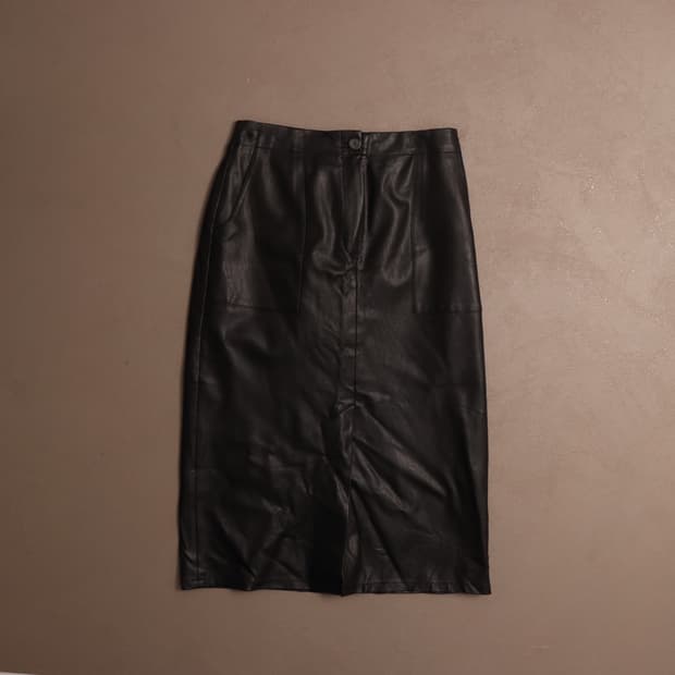 빈티지 페이크레더 롱 스커트 A1641