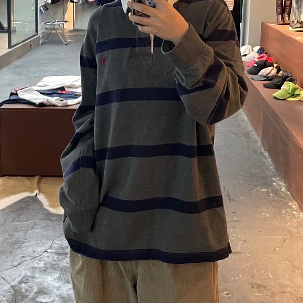 폴로 랄프로렌 스트라이프 럭비티 H280
