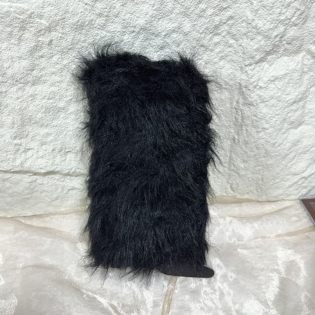 빈티지 Y2K 두툼한 퍼 블랙 레그워머 발토시