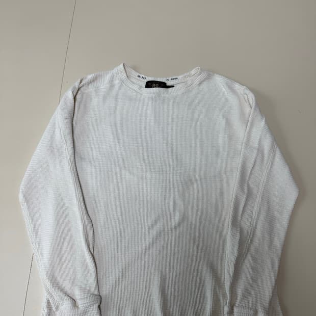 L 더블알엘 와플 크루넥 티셔츠 화이트