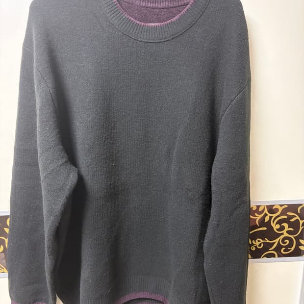 더니트컴퍼니 x 스토커즈 콜라보 리버서블 니트 버건디/블랙 L