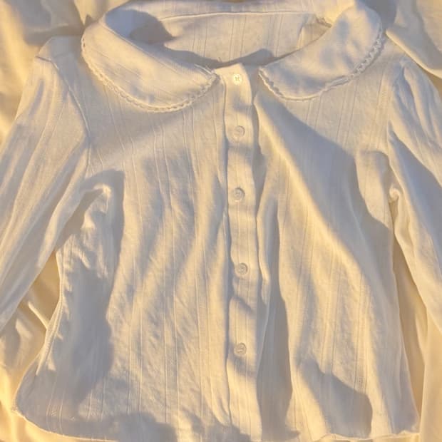 빈티지 아일렛패턴 카라 셔츠 블라우스 / 히메갸루 핀터깔 핀터레스트