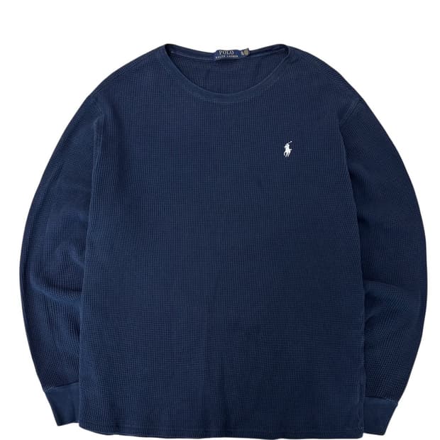 폴로 와플니트 롱슬리브 네이비 (XL~2XL)