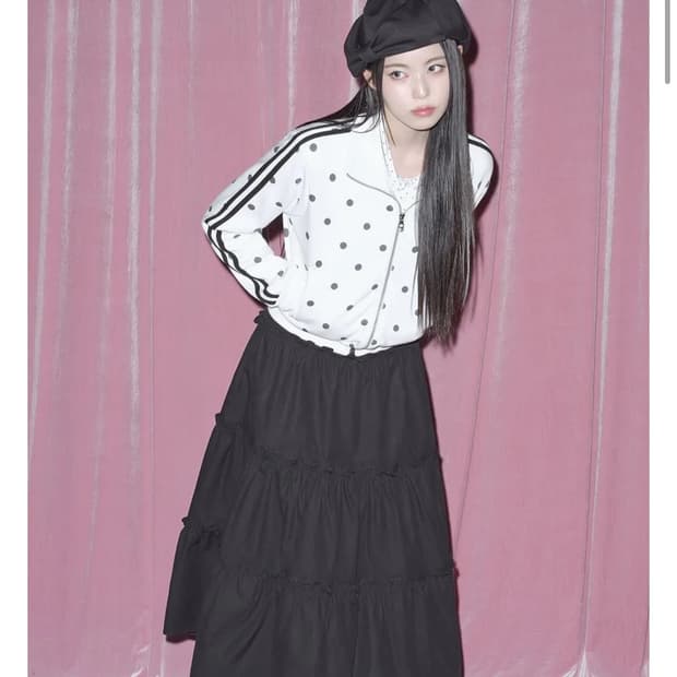 베이델리 땡땡이 회색 트랙 투웨이 집업