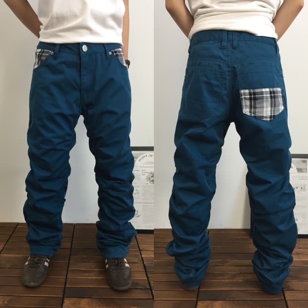 JPN Check Patch Ruched Pants