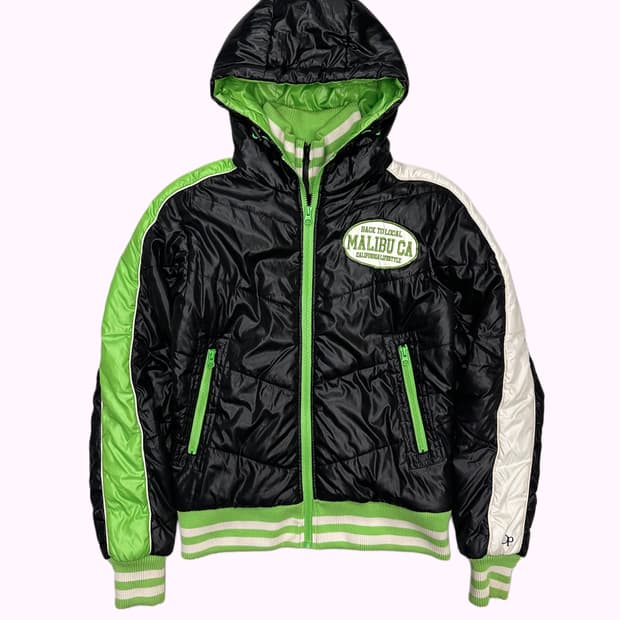 green patch layered padding