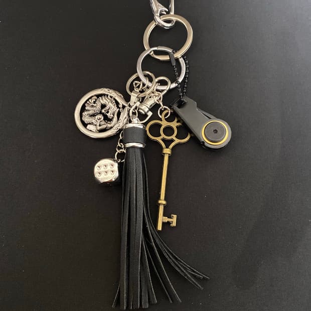 드래곤 코인 블랙 태슬 키링