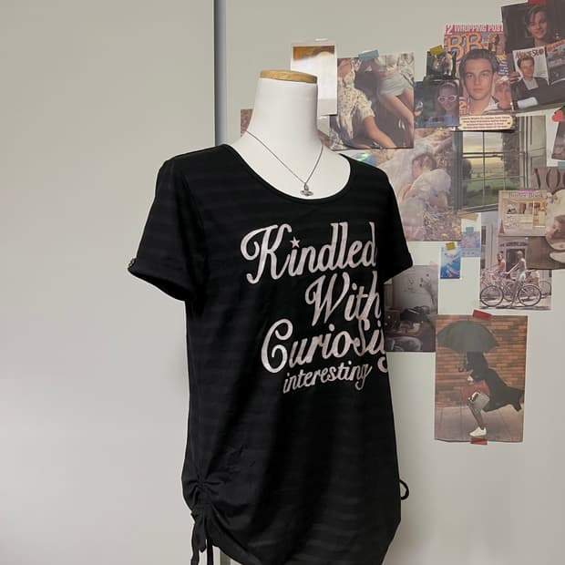 빈티지 스트라이프 프린팅 셔링 반팔