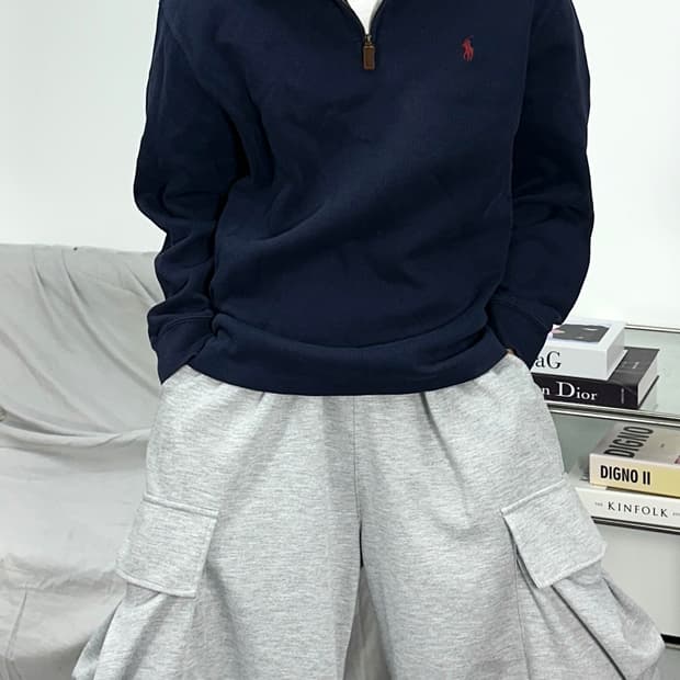 폴로 랄프로렌 네이비 니트 하프집업 L