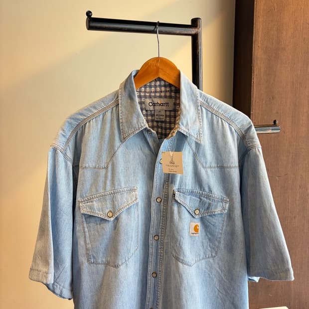 0029 - 칼하트 리메이크 데님 반팔 셔츠 (XL)