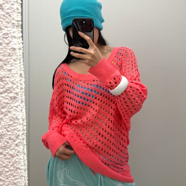 빈티지 y2k 크로셰 니트