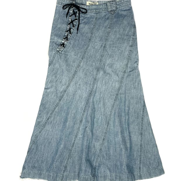 gomme 데님 롱 스커트 