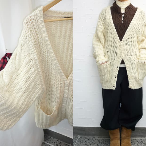 cozy ivory over cardigan