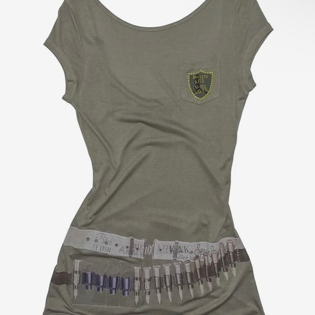 스컬프터 Bullet Gloss Dress Khaki 반팔