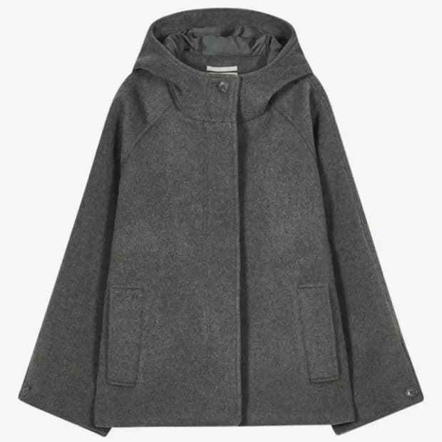 타입서비스 후디드 하프코트 그레이