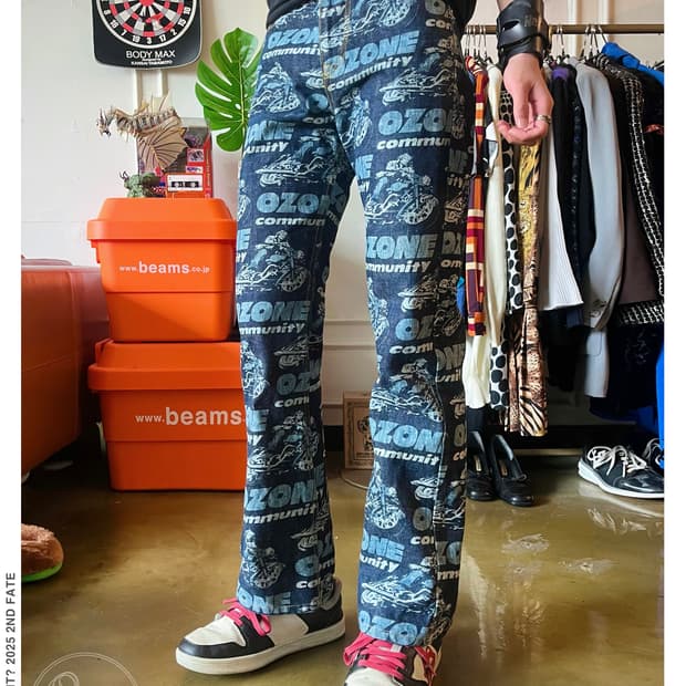 1990s OZONE COMMUNITY Full Print Denim 
