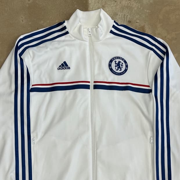 100 아디다스 첼시 블루라인 화이트 트랙탑