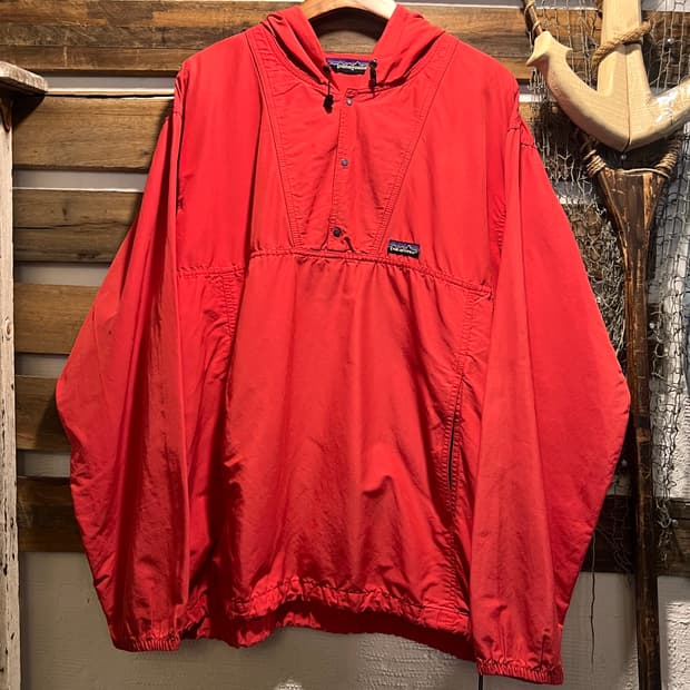 [L]90's 파타고니아 Made in USA 레드 풀오버 후드 자켓