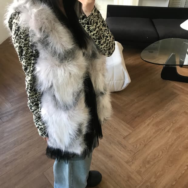 vintage eco fur vest