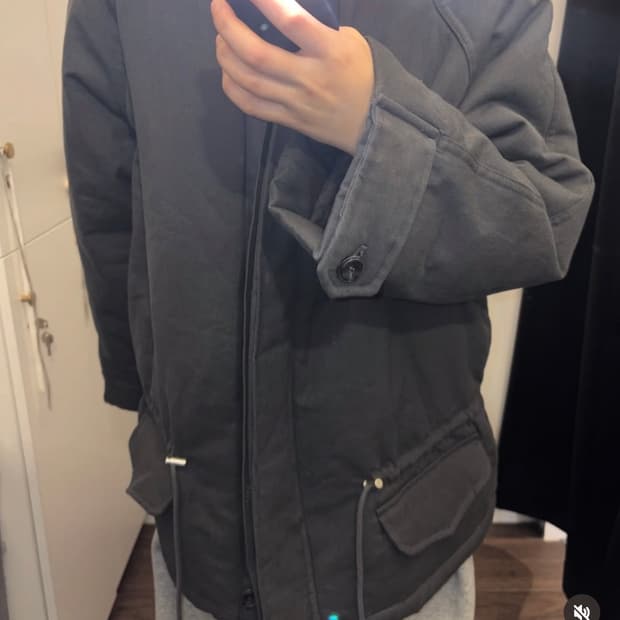 모시하우스 누빔 야상 패딩 차콜