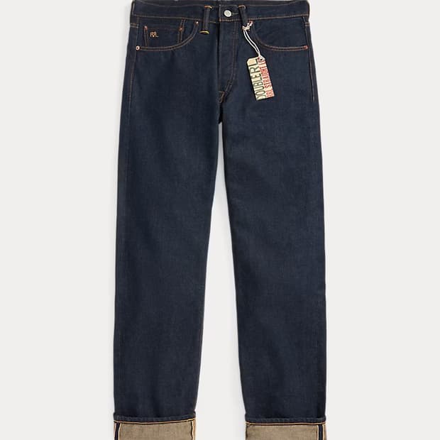 RRL 더블알엘 스트레이트 핏 원스 워시 셀비지 진 32/30
