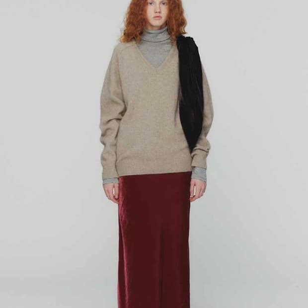 아모멘토 벨벳 드로우스트링 스커트 24fw