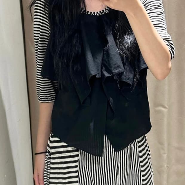 Selected JAPAN 00's 러플 오프숄더 블라우스나시 R2713