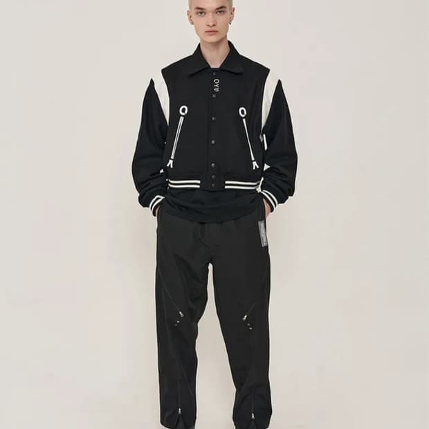 OY 오와이 메탈로고 바시티 자켓 블랙(F)